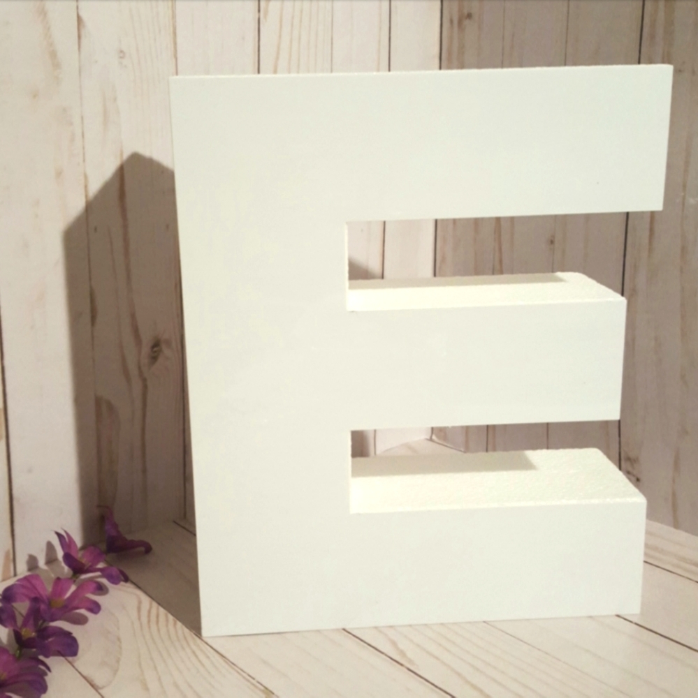 Large White "E" Letter w/ Shiny Front
